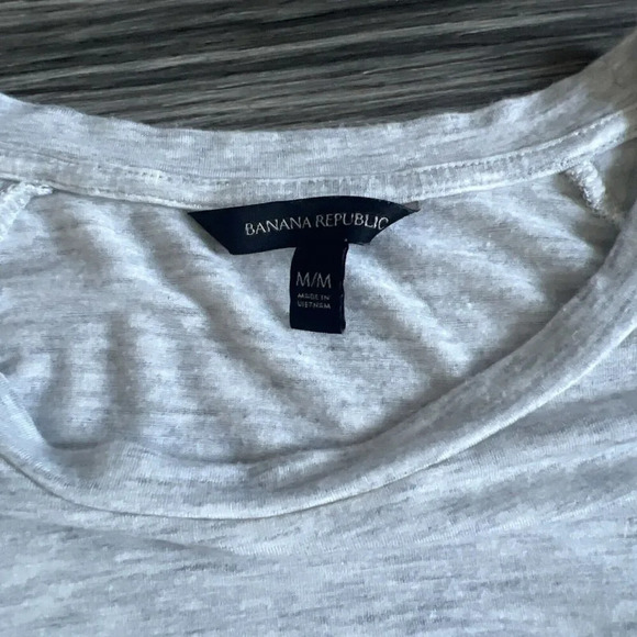 Banana Republic Luxe Flutter Sleeve Shirt Gray Size Medium - Picture 2 of 6